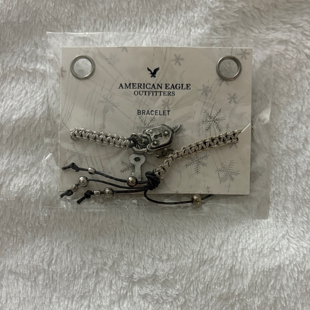 American Eagle Outfitters Silver Braided Bracelet
